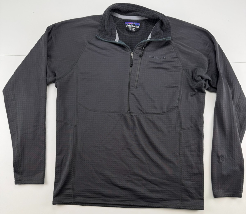 Patagonia Men's Large Forge Grey R1 Regulator Fleece 1/4 Zip Pullover 40109 FA15